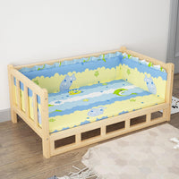 HKM-5951933 Stylish Wooden Dog Bed with Soft Cotton Cushion in Multiple Colors