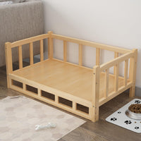 HKM-5951933 Stylish Wooden Dog Bed with Soft Cotton Cushion in Multiple Colors