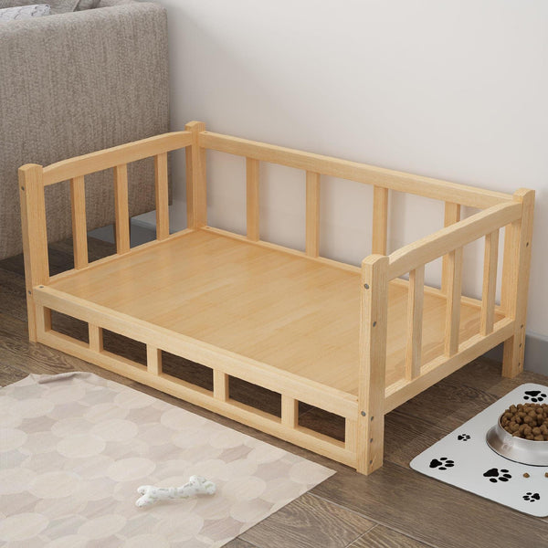 HKM-5951933 Stylish Wooden Dog Bed with Soft Cotton Cushion in Multiple Colors