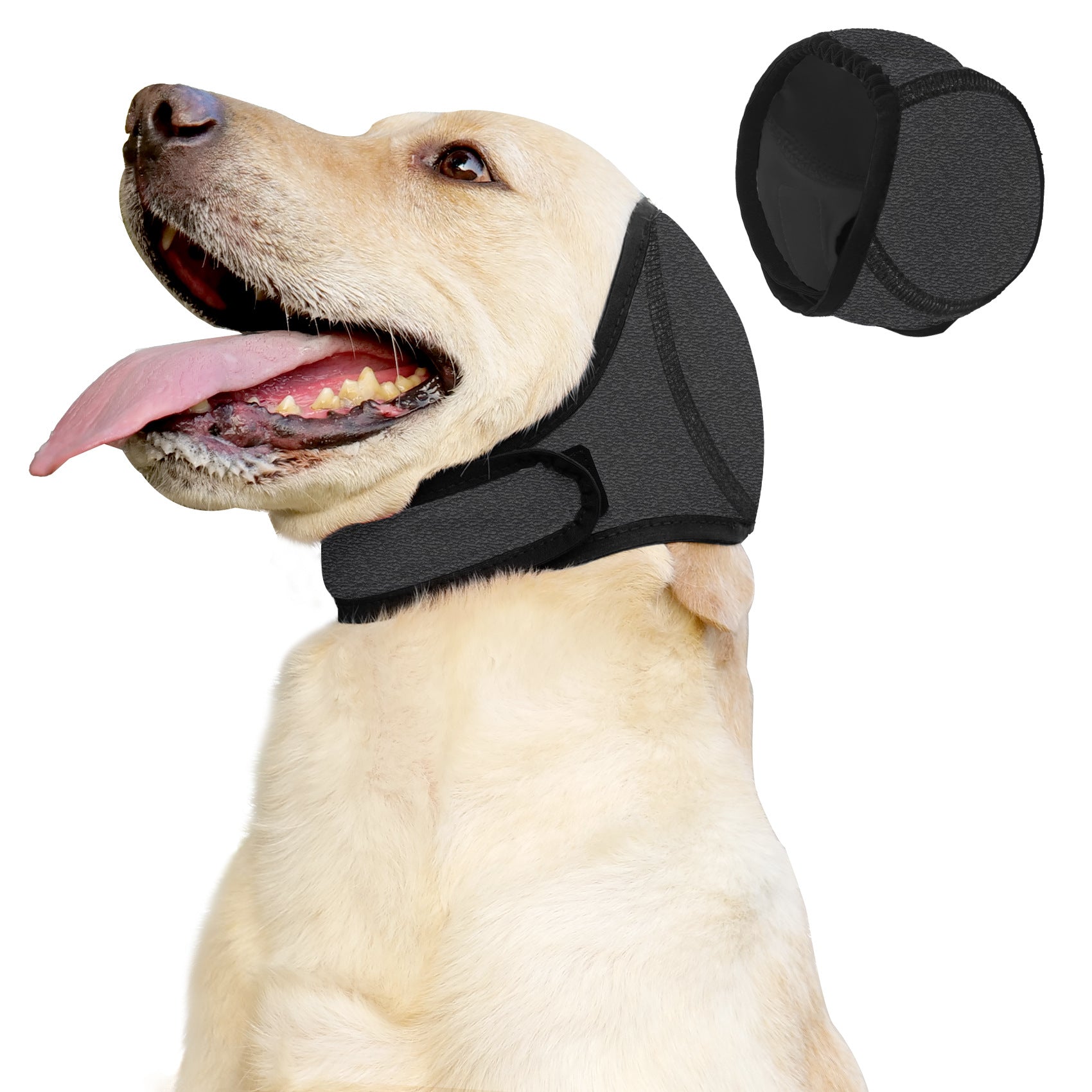 HKM-5952061 Waterproof Dog Head Cover with Earmuffs for Summer Swimming and Protection, Available in Gray and Rose Red