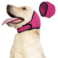 HKM-5952061 Waterproof Dog Head Cover with Earmuffs for Summer Swimming and Protection, Available in Gray and Rose Red