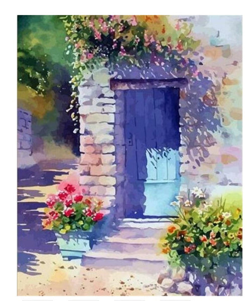 HKM-595219 DIY Digital Oil Painting Kit - 40x50cm Linen Canvas with Brush, Paint, and Hooks