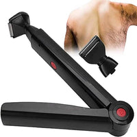 HKM-595283 Electric Back Hair Shaver with 180° Foldable Handle and Dual Blades for Safe, Smooth Hair Removal