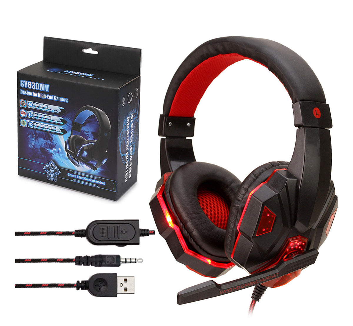 HKM-595283 Wired Headphones with Ear Protection for Computer Use - Multiple Color Options Available