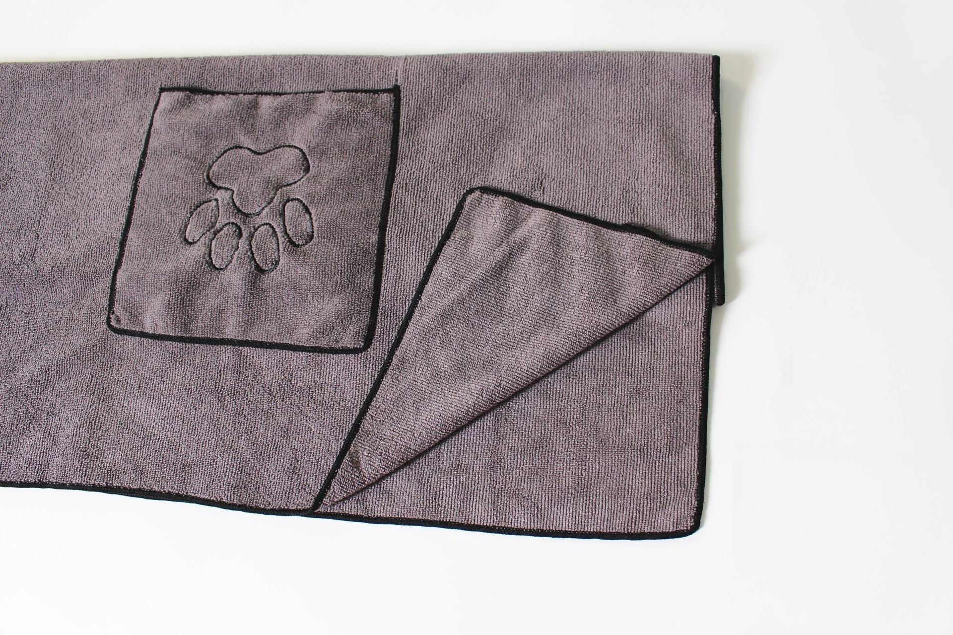 HKM-5952957 Absorbent Microfiber Pet Towel - Soft Cartoon Design, 50x100cm, Gray