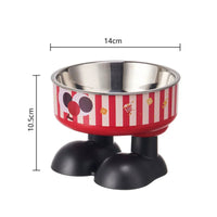 HKM-5953469 Anti-Tumble Cat Bowl with Neck Protection - Stainless Steel High Platform and Popcorn Design Options