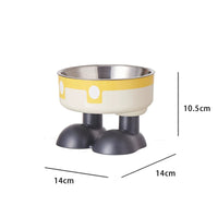 HKM-5953469 Anti-Tumble Cat Bowl with Neck Protection - Stainless Steel High Platform and Popcorn Design Options