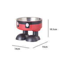 HKM-5953469 Anti-Tumble Cat Bowl with Neck Protection - Stainless Steel High Platform and Popcorn Design Options