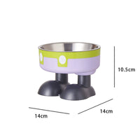 HKM-5953469 Anti-Tumble Cat Bowl with Neck Protection - Stainless Steel High Platform and Popcorn Design Options