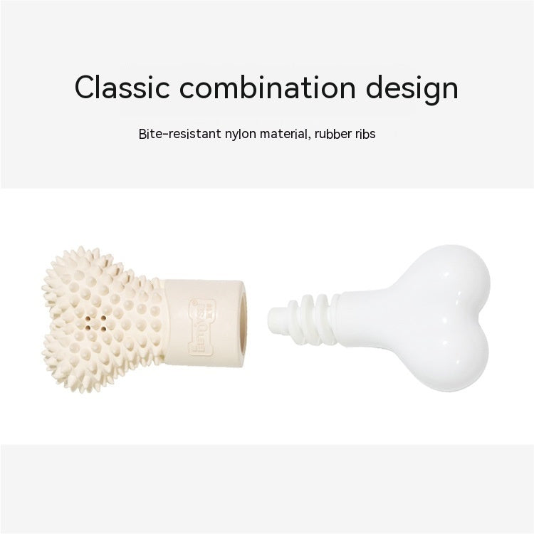 HKM-5954109 Bone-Shaped Refillable Dog Toothpaste Toy for Oral Care and Gum Massage