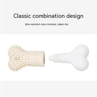 HKM-5954109 Bone-Shaped Refillable Dog Toothpaste Toy for Oral Care and Gum Massage