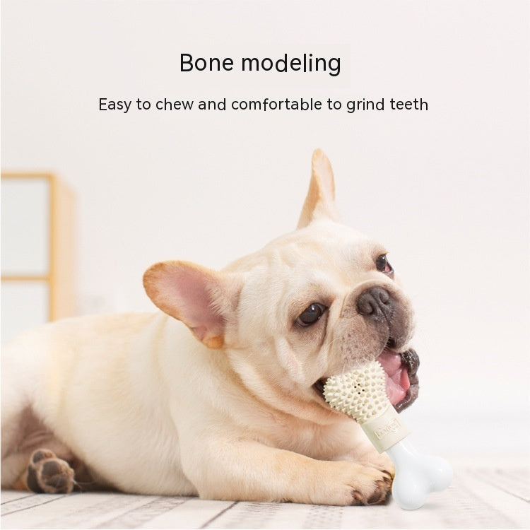 HKM-5954109 Bone-Shaped Refillable Dog Toothpaste Toy for Oral Care and Gum Massage