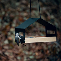 HKM-595475 Stylish Black Metal Hanging Bird Feeder for Outdoor Garden Decoration