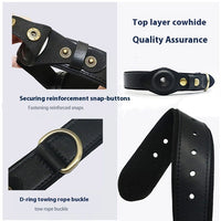 HKM-5955261 Genuine Leather Monochrome Green Pet Collar for Dogs ¨C All Seasons, Multiple Sizes Available