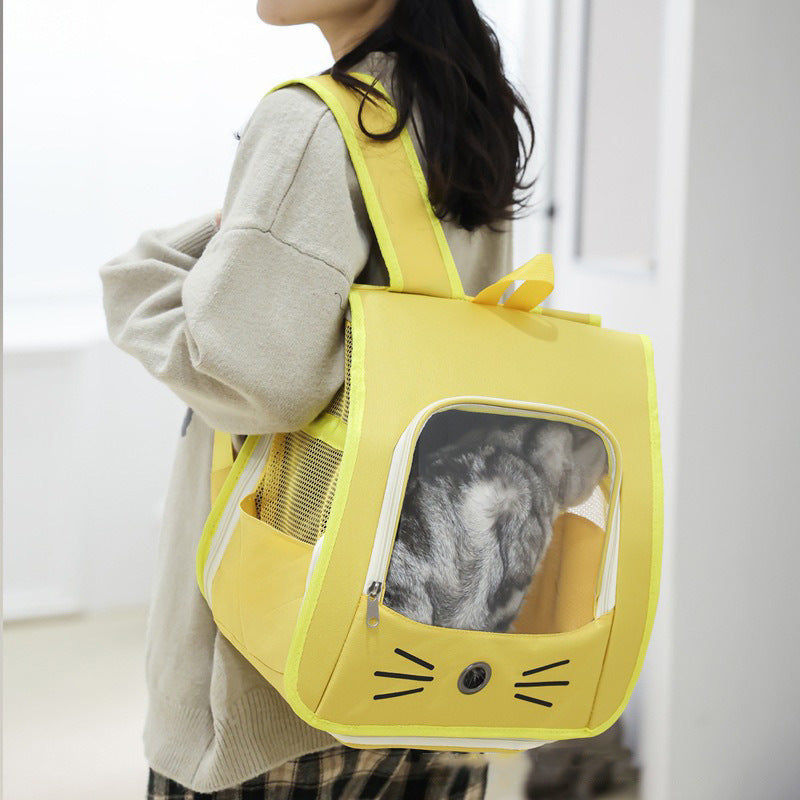 HKM-5955517 Breathable Oxford Fabric Cat Carrier Backpack for Dogs and Cats - Portable Transport Bag