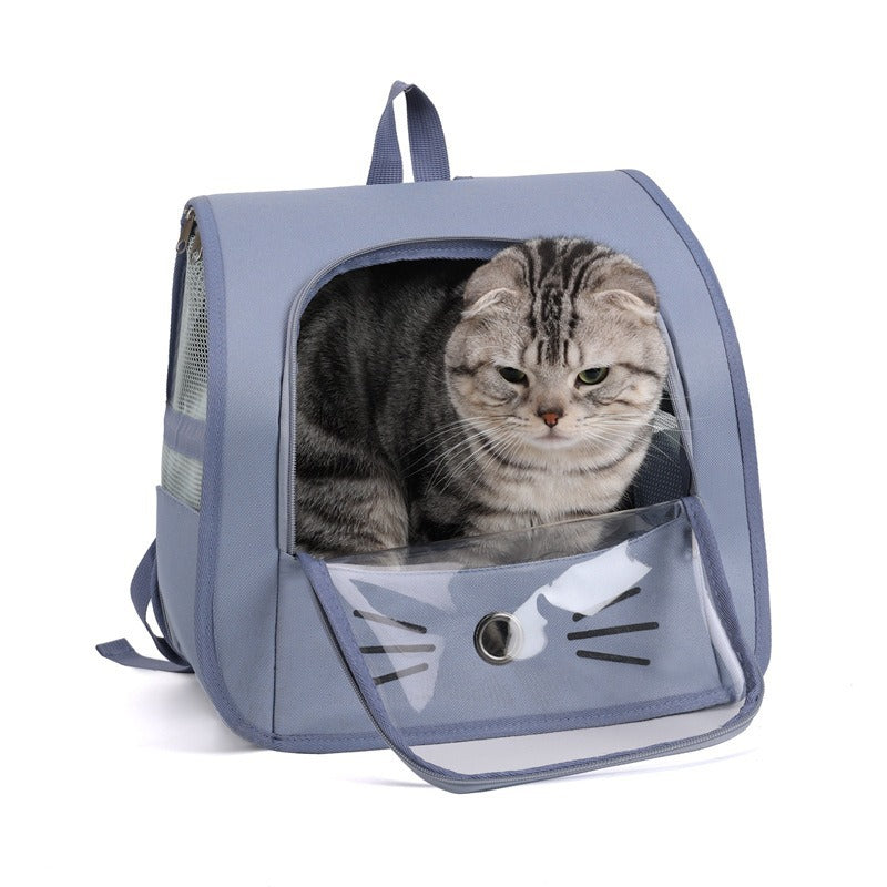 HKM-5955517 Breathable Oxford Fabric Cat Carrier Backpack for Dogs and Cats - Portable Transport Bag