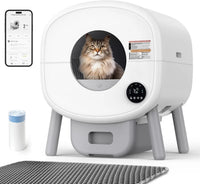 HKM-595667 Extra Large Self-Cleaning Cat Litter Box with Smart App Control and Odor-Free Design for Multiple Cats - 76L Capacity