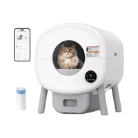 HKM-595667 Extra Large Self-Cleaning Cat Litter Box with Smart App Control and Odor-Free Design for Multiple Cats - 76L Capacity