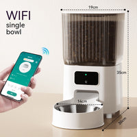 HKM-5957053 Smart Automatic Pet Feeder with WiFi Video Monitoring and Interactive Voice Control for Cats and Dogs