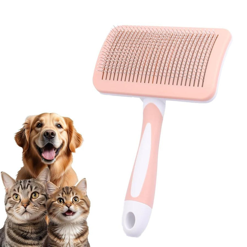 HKM-595731 Self-Cleaning Slicker Brush for Dogs, Cats, and Small Pets - Efficient Fur Removal Tool with Ergonomic Design