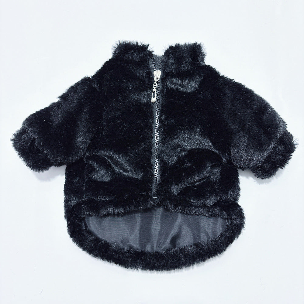 HKM-5957437 Warm Cotton-Padded Dog Coat in Black and White, Sizes XS to XXXL