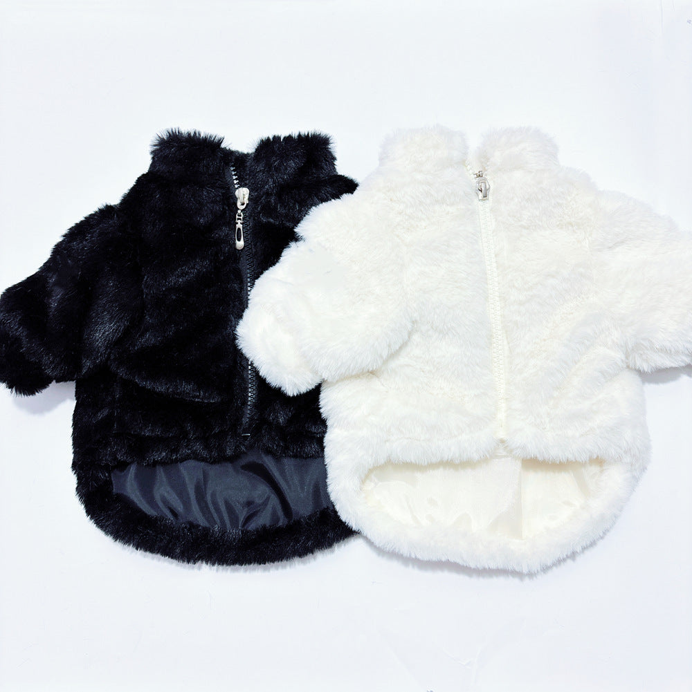 HKM-5957437 Warm Cotton-Padded Dog Coat in Black and White, Sizes XS to XXXL