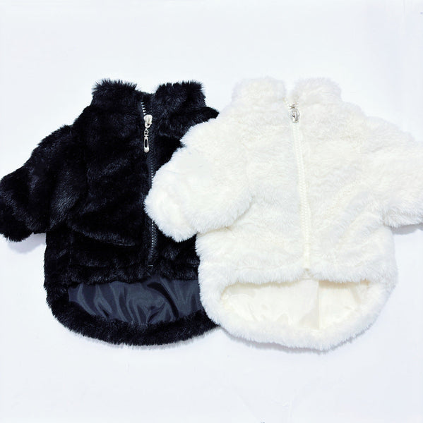 HKM-5957437 Warm Cotton-Padded Dog Coat in Black and White, Sizes XS to XXXL