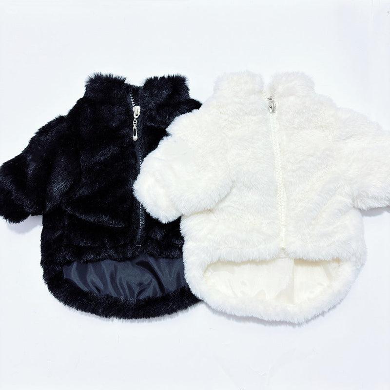 HKM-5957437 Warm Cotton-Padded Dog Coat in Black and White, Sizes XS to XXXL