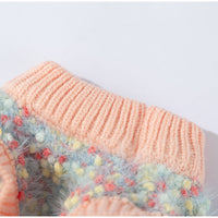 HKM-5957821 Teddy Bear Pocket Sweater for Small and Medium Dogs and Cats, Cozy Knit Pullover with Floral Yarn Design