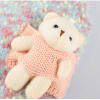 HKM-5957821 Teddy Bear Pocket Sweater for Small and Medium Dogs and Cats, Cozy Knit Pullover with Floral Yarn Design