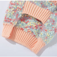 HKM-5957821 Teddy Bear Pocket Sweater for Small and Medium Dogs and Cats, Cozy Knit Pullover with Floral Yarn Design