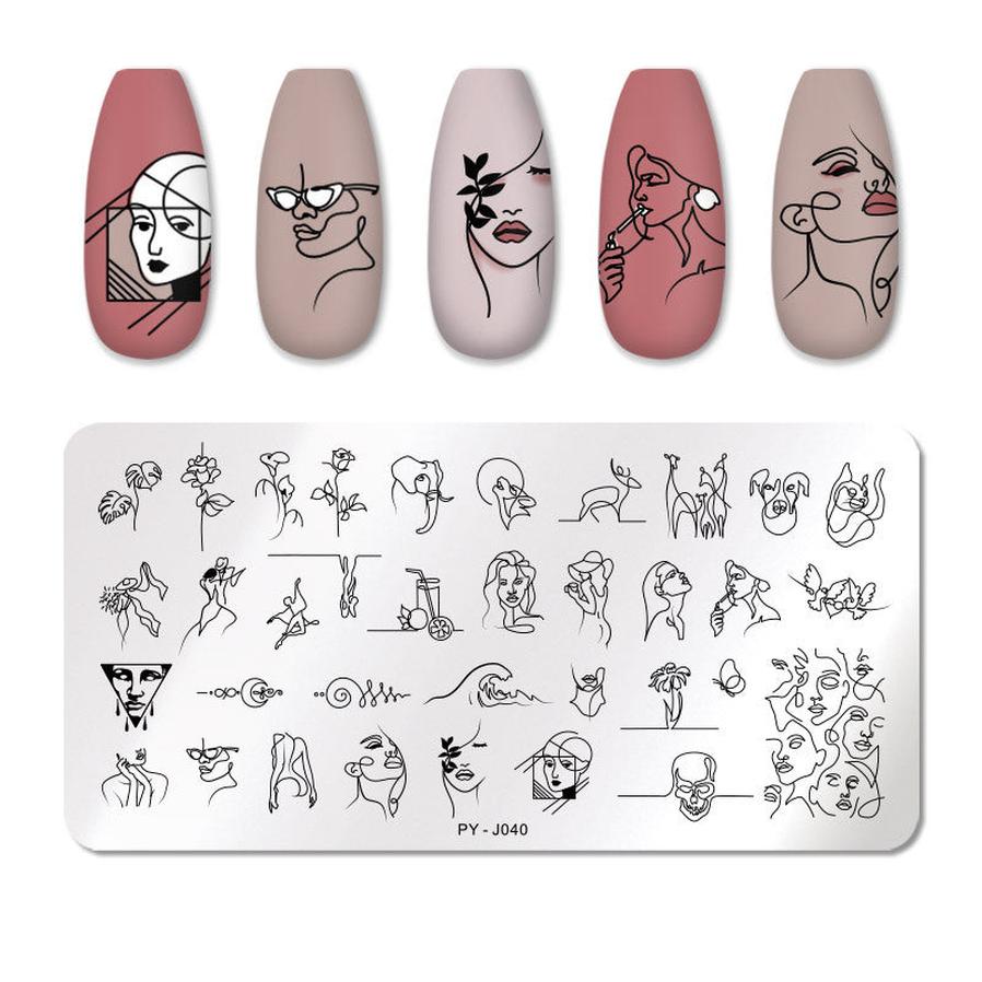 HKM-595859 Stainless Steel Nail Printing Plate for Professional Nail Art Creation