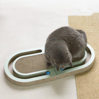 HKM-5959229 Folding Cat Scratching Plate with Ball - Corrugated Paper, Green, Japanese Style