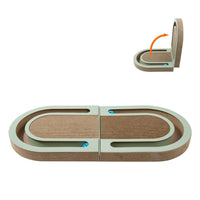 HKM-5959229 Folding Cat Scratching Plate with Ball - Corrugated Paper, Green, Japanese Style