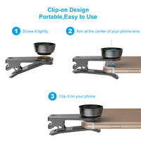 HKM-595923 6 in 1 Universal Mobile Phone Camera Lens Kit with Fisheye, Wide Angle, Macro, Telephoto, CPL, and Star Filter