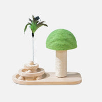 HKM-5959869 Wooden Cat Tree with Double Sisal Balls - Interactive Scratching Post and Exercise Toy for Cats