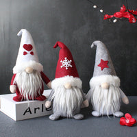 HKM-595987 Faceless Doll Plush Holiday Ornaments - Santa Claus Love, Snowflake, Star Models