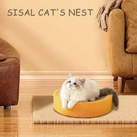 HKM-5960509 Sisal Round Cat Scratching Board and Bed for Small Breeds - Durable, Multi-Purpose Design for Play and Sleep