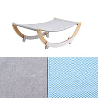 HKM-5960637 Solid Wood Cat Hammock Pet Bed with Breathable Fabric for All Seasons
