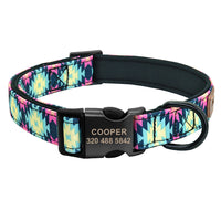 HKM-5961021 Personalized Nylon Dog Collar in Red, Blue, Green, Coffee, and Pink