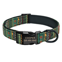 HKM-5961021 Personalized Nylon Dog Collar in Red, Blue, Green, Coffee, and Pink