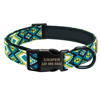 HKM-5961021 Personalized Nylon Dog Collar in Red, Blue, Green, Coffee, and Pink