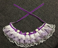 HKM-5961277 Purple Pet Bow Tie Collar for Dogs and Cats, Lace Design, Cloth Material, XS to XL Sizes