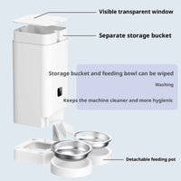 HKM-5962813 Smart Automatic Pet Feeder with Timed Feeding and Mobile Control, Includes 3 Stainless Steel Bowls