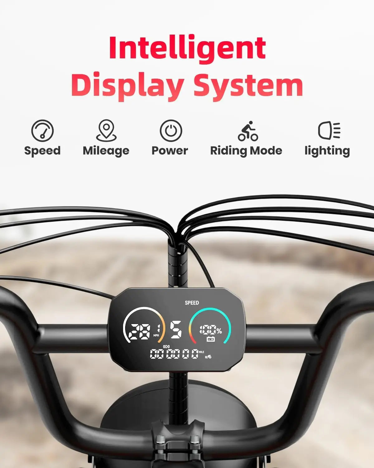 HKM-596307 Adult Electric Bike G60 with 1000W Motor, 7-Speed, 20x4 Fat Tires, 48V Lithium Battery, Disc Brakes, and Improved Range for City and Off-Road Use