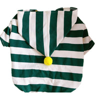 HKM-5963453 Stylish Stretch Striped Hoodie for Dogs in Dark Green and Ginger Yellow