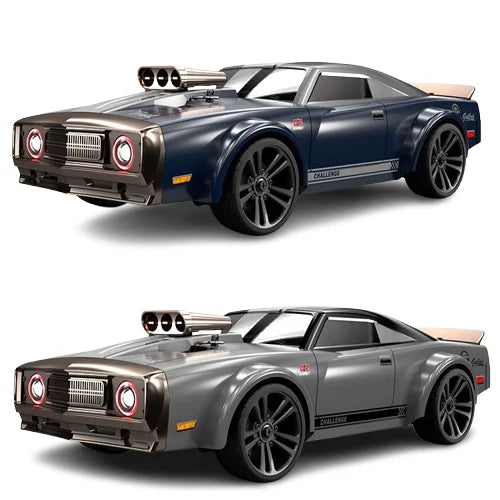 HKM-596371 High Speed 35km/h 4WD RC Car with LED Lights - Remote Control Muscle Drift Vehicle for Kids
