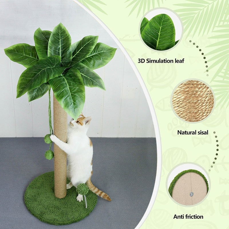 HKM-5963837 Sisal Scratching Post with Double Hanging Balls for Cat Claw Grinding, 62cm/82cm
