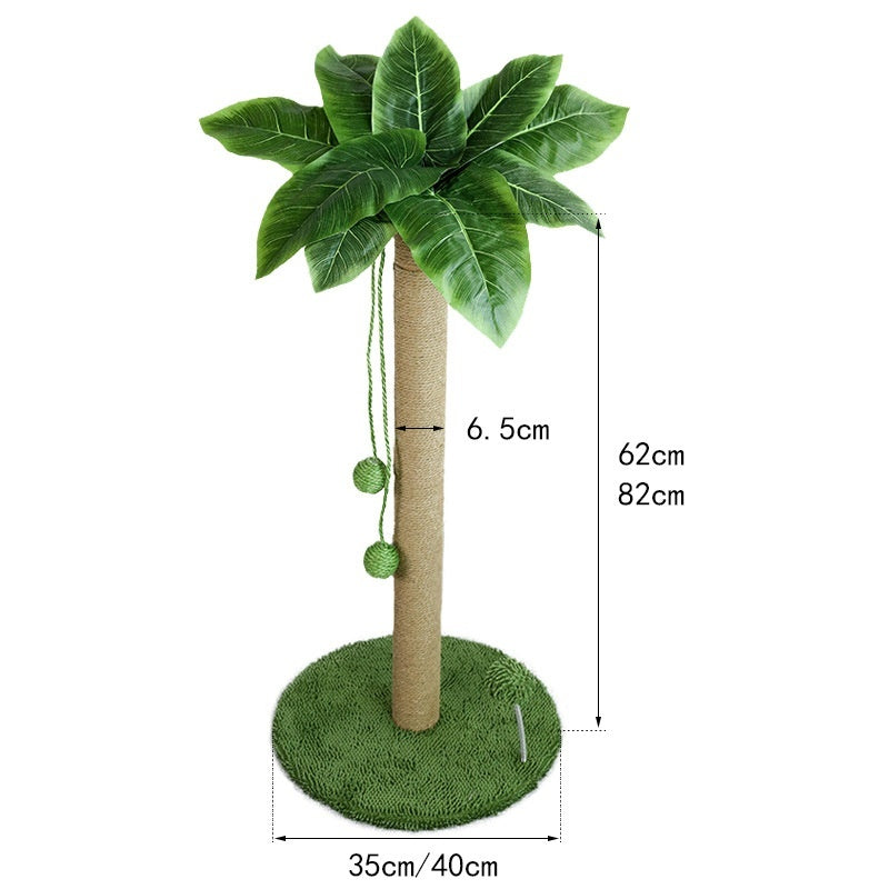 HKM-5963837 Sisal Scratching Post with Double Hanging Balls for Cat Claw Grinding, 62cm/82cm