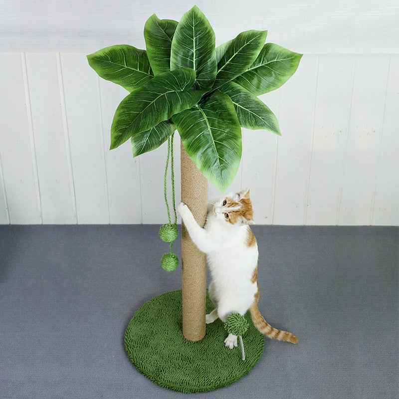 HKM-5963837 Sisal Scratching Post with Double Hanging Balls for Cat Claw Grinding, 62cm/82cm